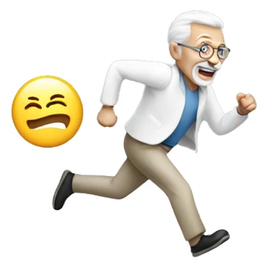 Old man running with Medicare sign  sticker