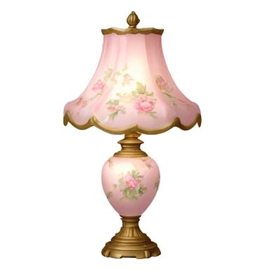 vintage rococo light pink dainty floral lamp sticker