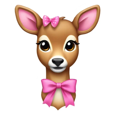 Female deer with pink bow sticker
