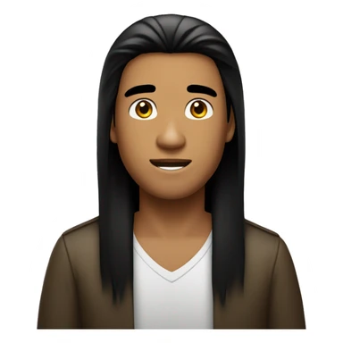 phillipino bronzed young man with long long straight black hair sticker