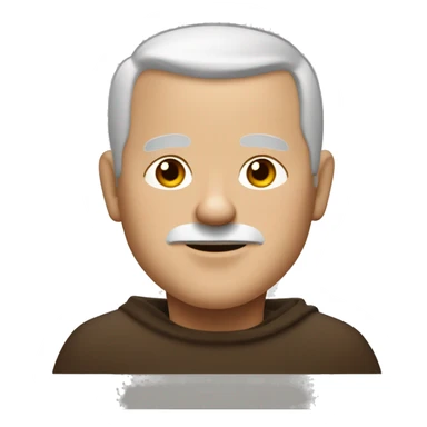 A middle-aged white male friar with a grizzled appearance, buzz cut, and a square jaw. sticker