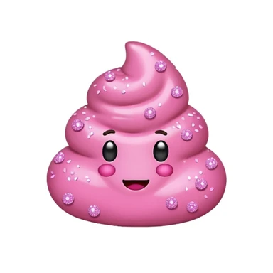 Pink poop with glitters on pink background  sticker