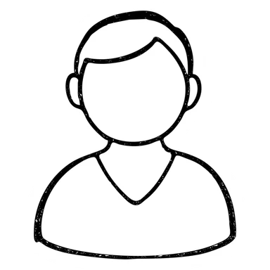 hand-drawn outlined icon of a client or customer, sketchy lines sticker