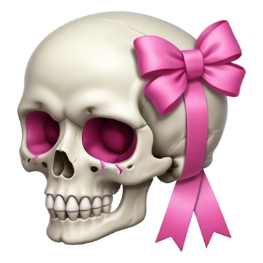 A skull with a small pink ribbon on yhrnside sticker