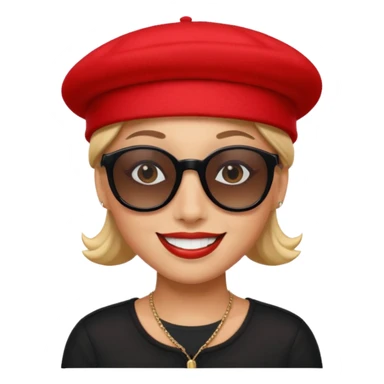 Sourire,.lu.ettes de soleil noires, beret rouge parachutiste sticker