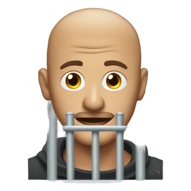 man behind railings with text in front saying "Obrigado Kaow" sticker