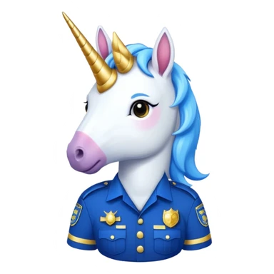 unicorn wearing a police uniform sticker