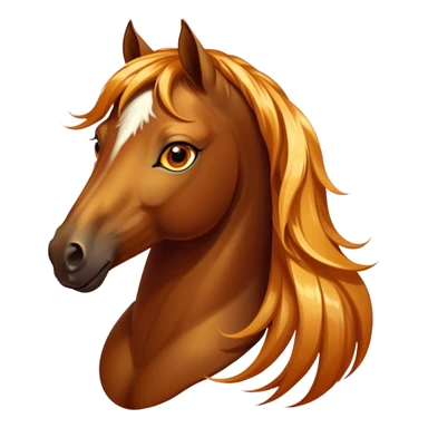 Cinematic Elegant Bay Horse Portrait Emoji, Head held high with a serene, majestic gaze, showcasing a magnificent bay fur with a rich, lustrous sheen, a flowing mane and tail, and radiant amber eyes that exude beauty and grace, Simplified yet majestically refined features, highly detailed, glowing with a soft, ethereal light, high shine, poised and breathtaking, stylized with an air of pure elegance, capturing the essence of a stunning and graceful steed, so beautiful it feels like it could gallop out of the screen with effortless charm! sticker