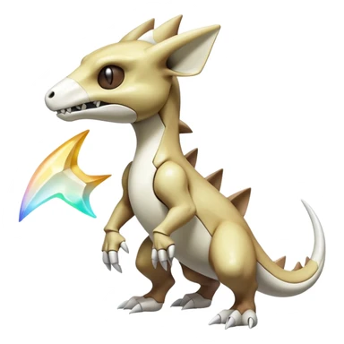Shiny Excessive Detailed Mysterious Cubone-Marowak-Pokémon-Fakémon-hybrid-creature (full body) sticker