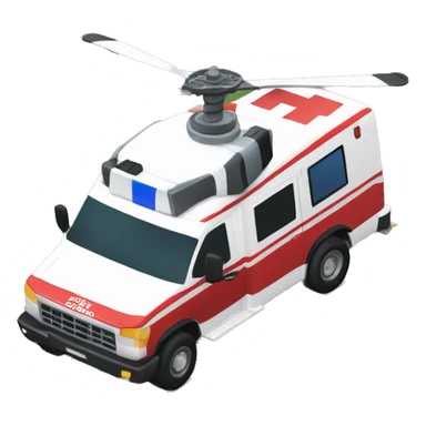 helicopter landing on an ambulance  sticker