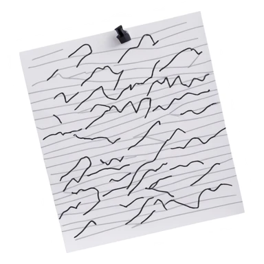 A piece of paper covered in chaotic, random black scribbles. The lines are so dense that most of the paper looks almost black from over-scribbling. Drawn with a pen or pencil sticker