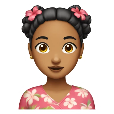 Hawaiian girl with y2k buns sticker