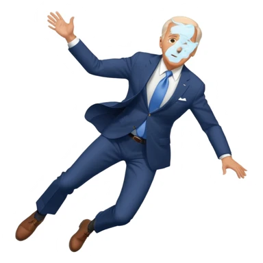 joe biden falling out a plane on the ground sticker