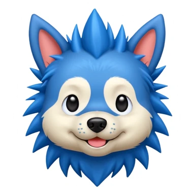 blue very spiky haired dog sticker