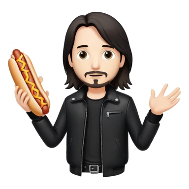 Johnny Silverhand from cyberpunk 2077 with hotdog  sticker