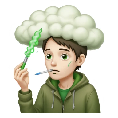 naked homeless crack addict with a heroin needle and a giant green fart cloud sticker