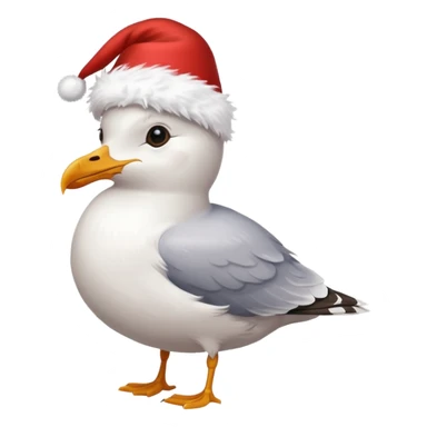 Seagull with a xmas hat sticker