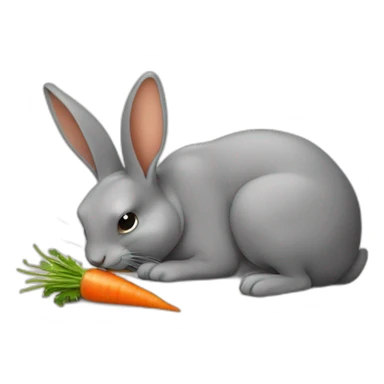 un lapin mange une carotte sticker