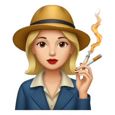 woman smoking cigarrette sticker