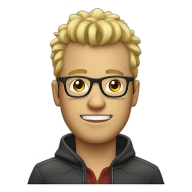 guy with glasses and blonde mohican sticker