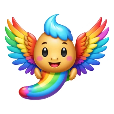 rainbow poop with wings sticker