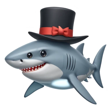 Shark with a top hat sticker