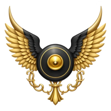 holy emblem with black wings with horn sticker
