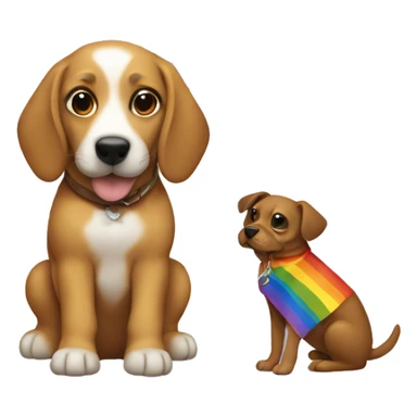 Gay flag with a dog sticker