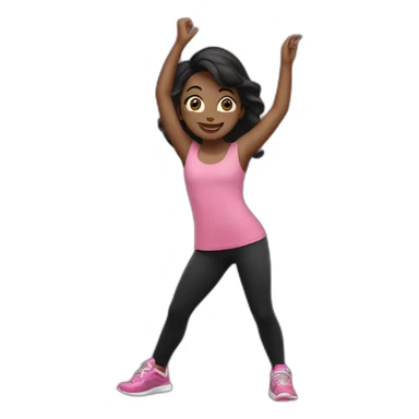 Girl dancing in black leggings and pink top sticker