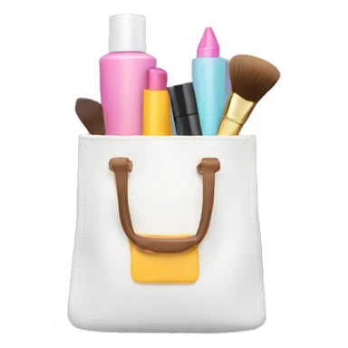 bag with cosmetics sticking out sticker
