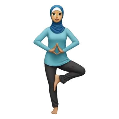 Hijabi-woman-doing-yoga-tree-pose sticker