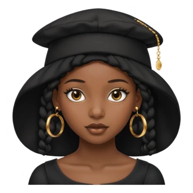 Black girl with black bonnet and black top on sticker