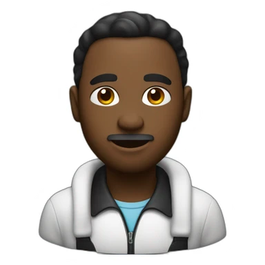 un homme noire avec de un liquide blanc sur la joue sticker