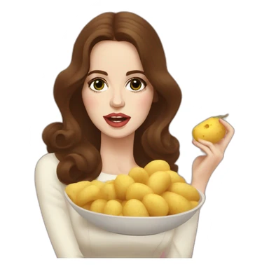 Lana del rey in Belarusian style eating potato sticker