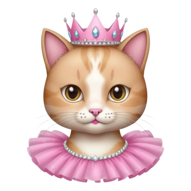 Cat with a tutu and tiara sticker