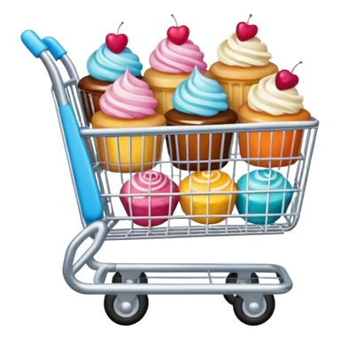 shopping cart with desserts sticker
