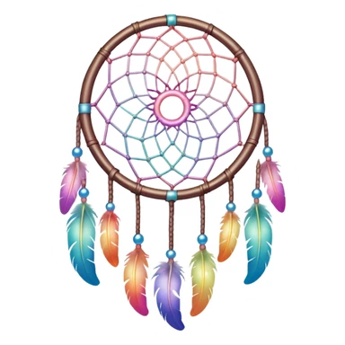 Iridescent pastel rainbow colorful transparent bright light luminescent dream-catcher  sticker