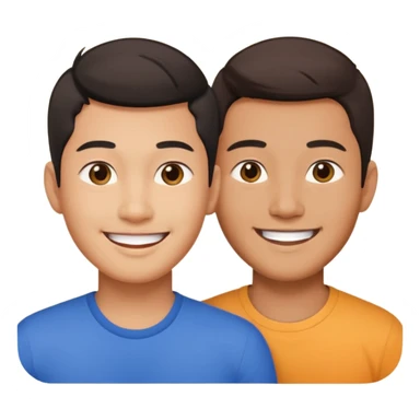 asian gay couple smiling sticker