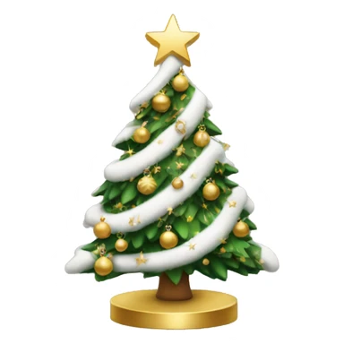 Christmas tree with white and gold decorations sticker