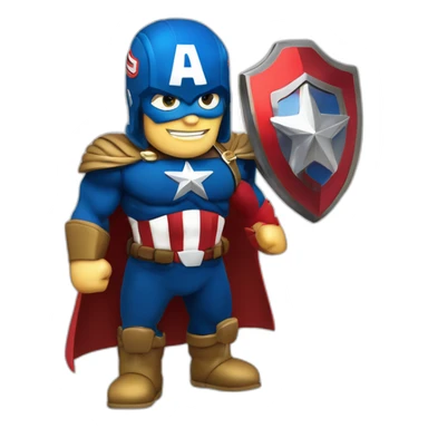 CAPITÁN AMÉRICA Saludando, en escudo el nombre MARCO multicolor y reflectivo, 3d sticker