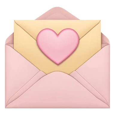 envelope with a heart seal in soft pink, beige and yellow pastel colors sticker