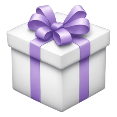 White gift with a lilac ribbon sticker