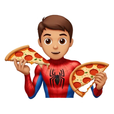 Spiderman eat pizza sticker