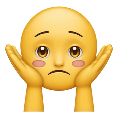 sad dissapointed emoji with hands sticker