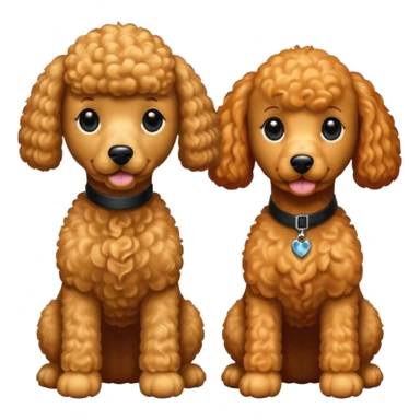Poodles close to eachother but the other one is ginger color and other is black color sticker
