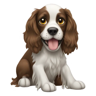 spaniel with a spray in paws sticker