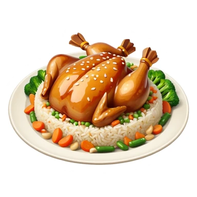 Teriyaki chicken and fried rice sticker