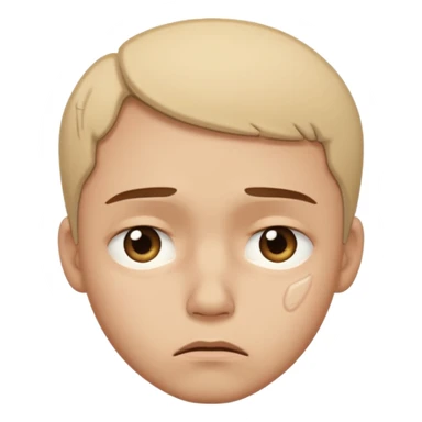 una persona mirándose con inseguridad, expresión triste y mirada hacia abajo sticker