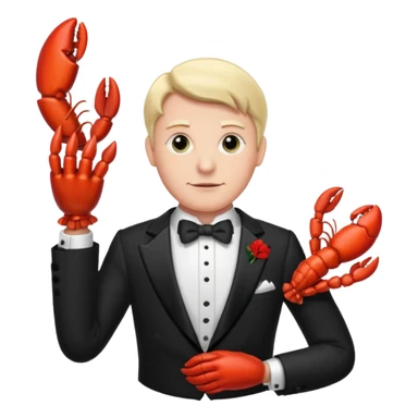 Alfred the butler from batman with lobster claws sticker