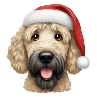 black golden doodle dog christmas sticker